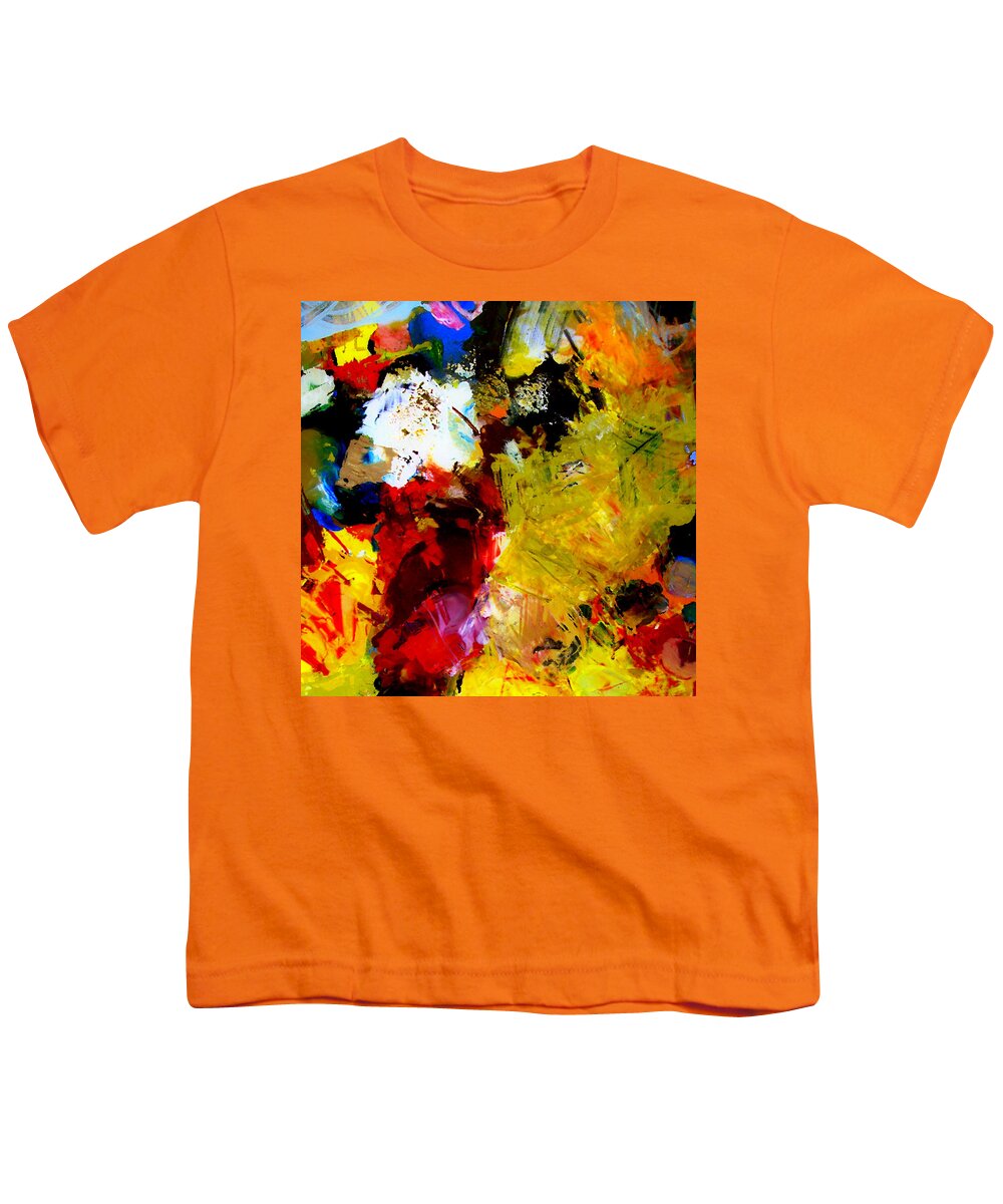 Rustic Youth T-Shirt featuring the painting Palette Abstract Square by Michelle Calkins
