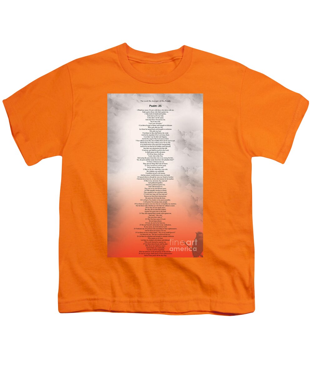 Refuge Youth T-Shirt featuring the digital art Psalm 35 by Trilby Cole