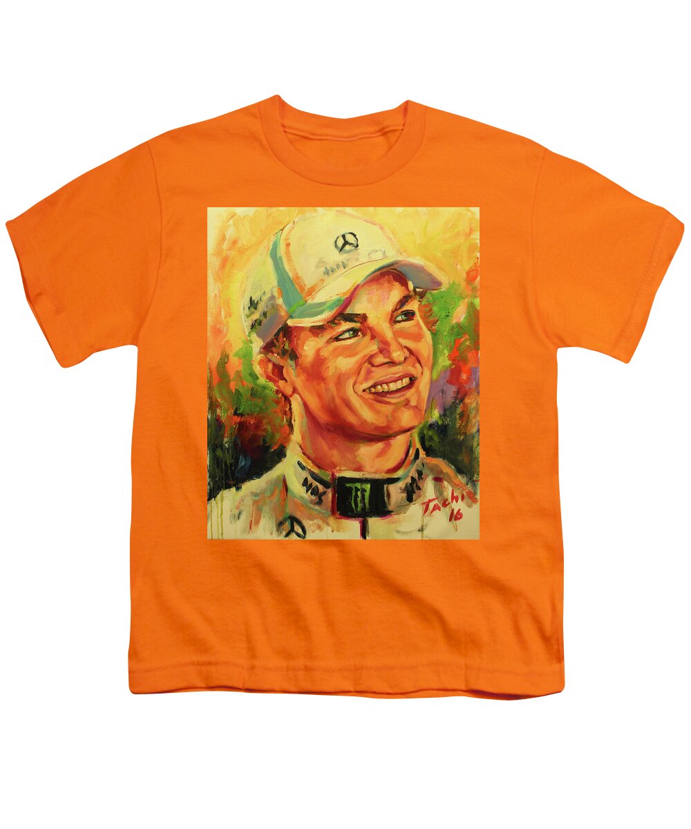 Roseberg Youth T-Shirt featuring the painting Rosberg by Tachi Pintor