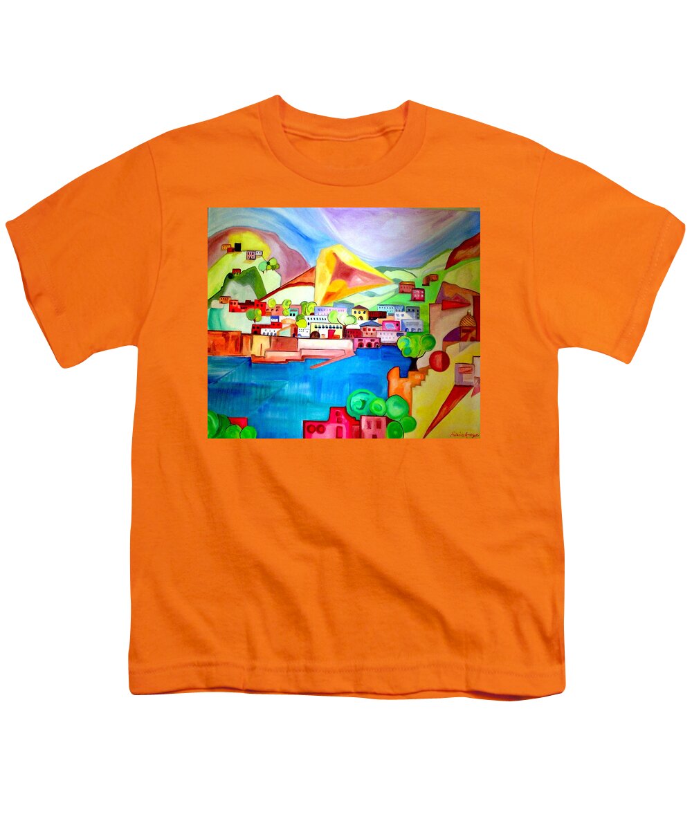 Abstract Youth T-Shirt featuring the painting Sorrento by Patricia Arroyo