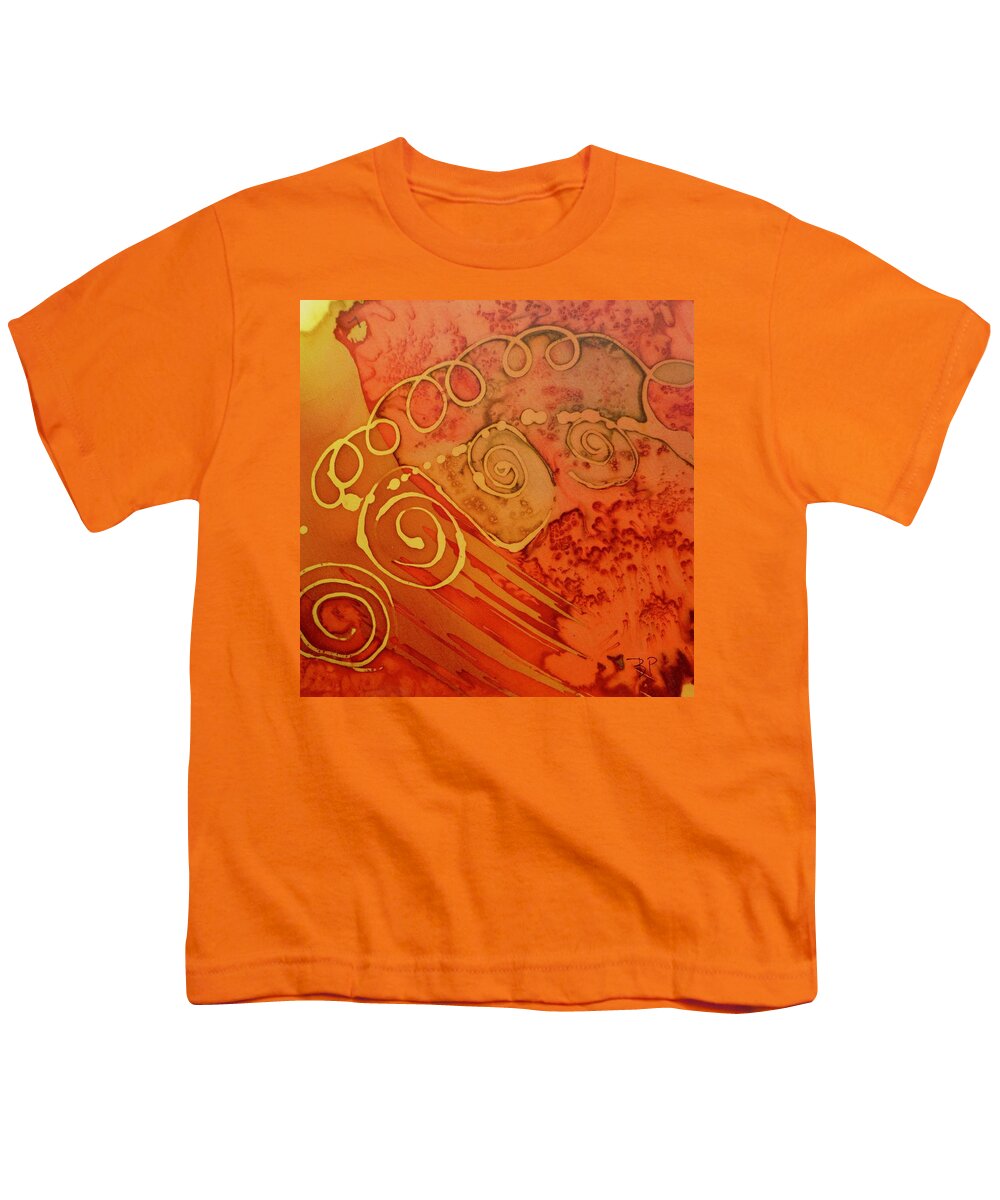 Abstract Youth T-Shirt featuring the painting Spiral by Barbara Pease