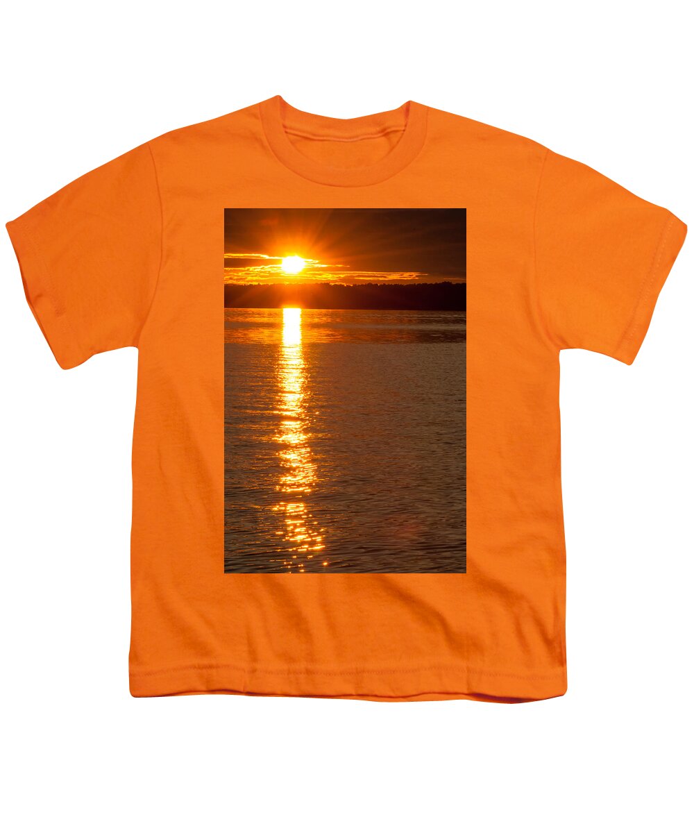 Brenda Youth T-Shirt featuring the photograph Starburst Sunset in Melvin Bay by Brenda Jacobs