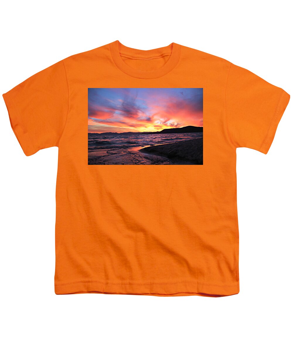 Lake Tahoe Youth T-Shirt featuring the photograph Sundown In The Village by Sean Sarsfield