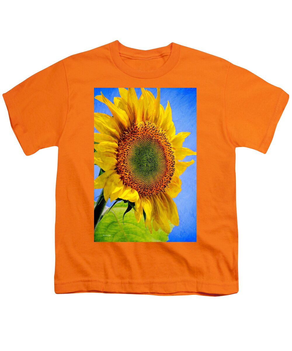 Sunflower Youth T-Shirt featuring the photograph Sunflower Plant by Christina Rollo