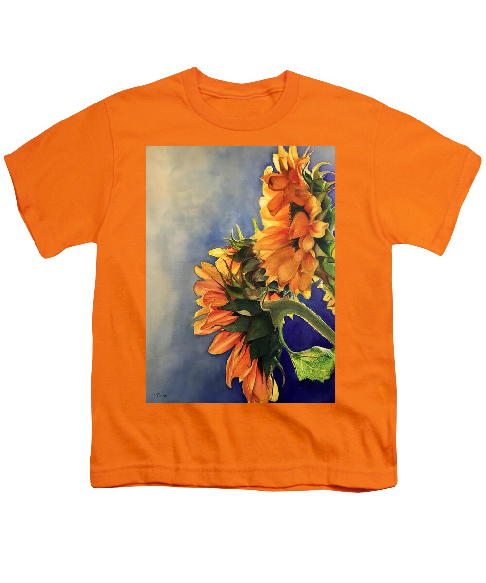 Floral Youth T-Shirt featuring the painting Sunflowers by Barbara Pease