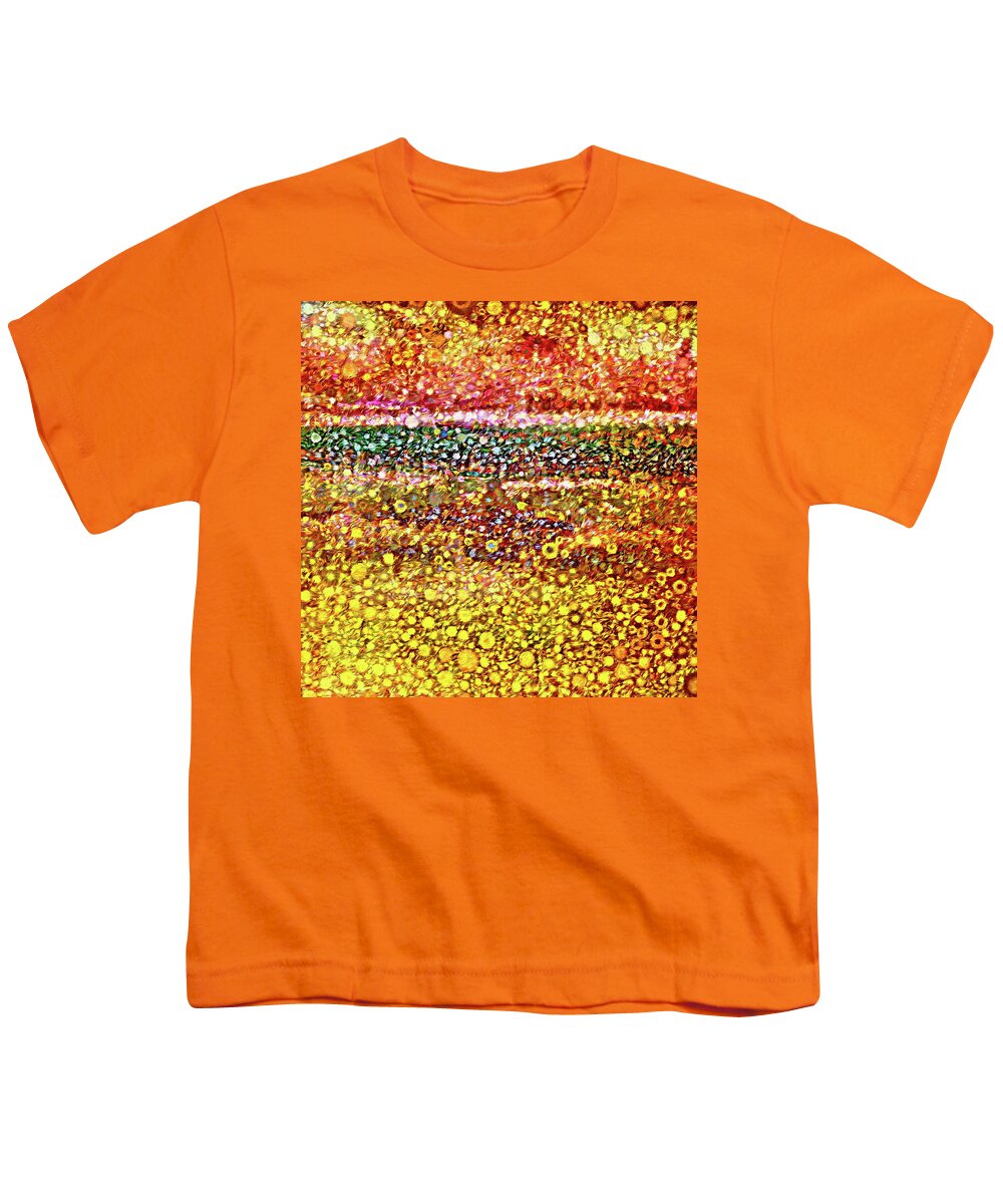 Sunny Youth T-Shirt featuring the digital art Sunny Flower Fields by Dana Roper
