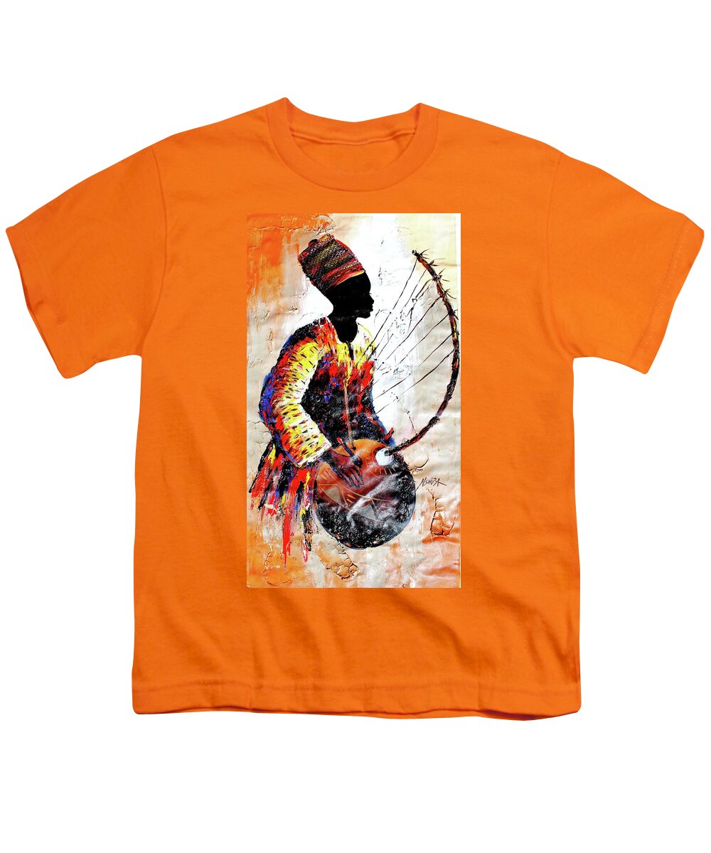 Africa Youth T-Shirt featuring the painting The Koral by Daniel Akortia