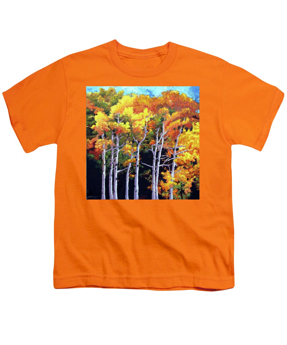Aspens Youth T-Shirt featuring the painting The Transition by John Lautermilch