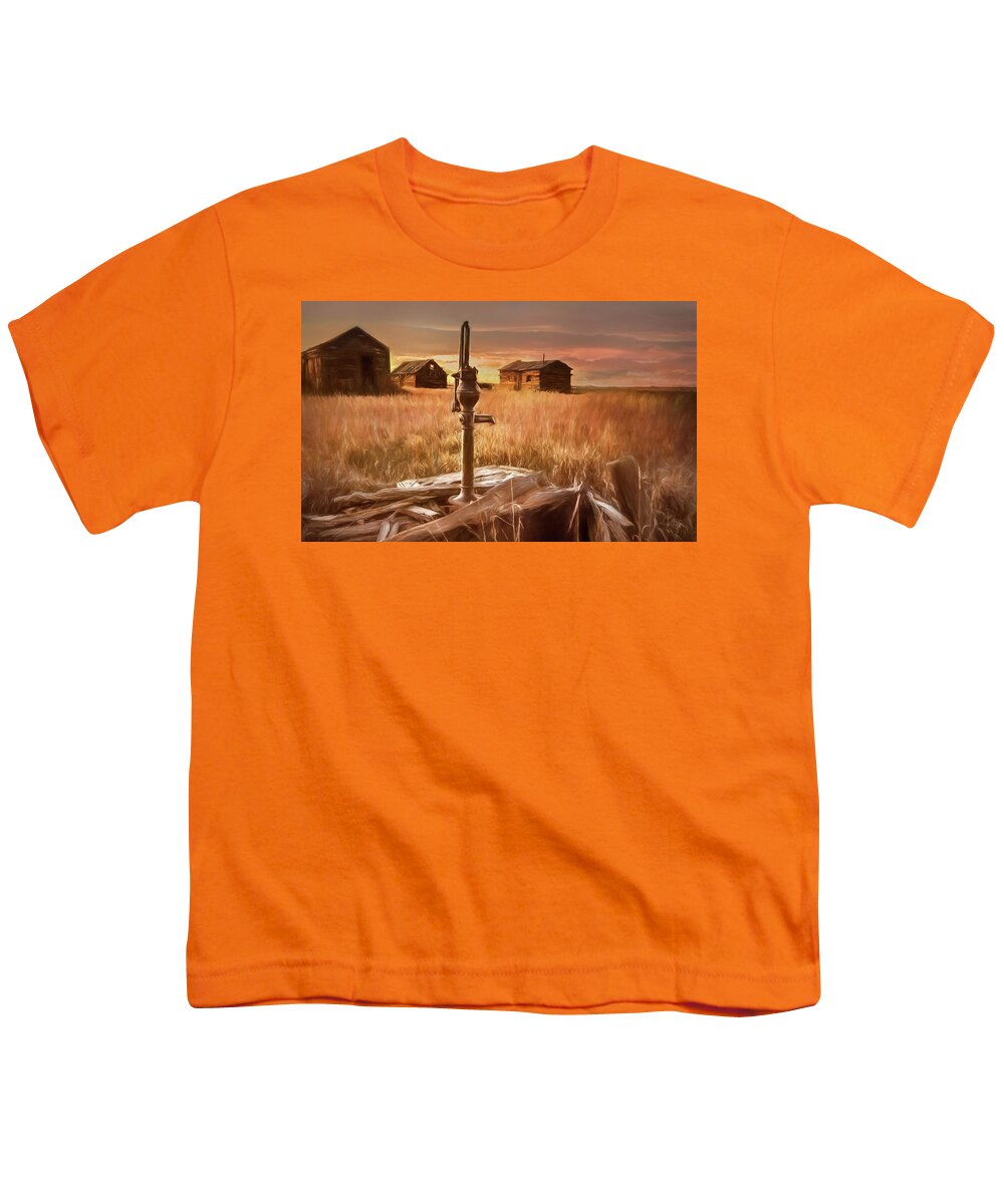 Rural Youth T-Shirt featuring the photograph The Well Pump ll by Debra Boucher