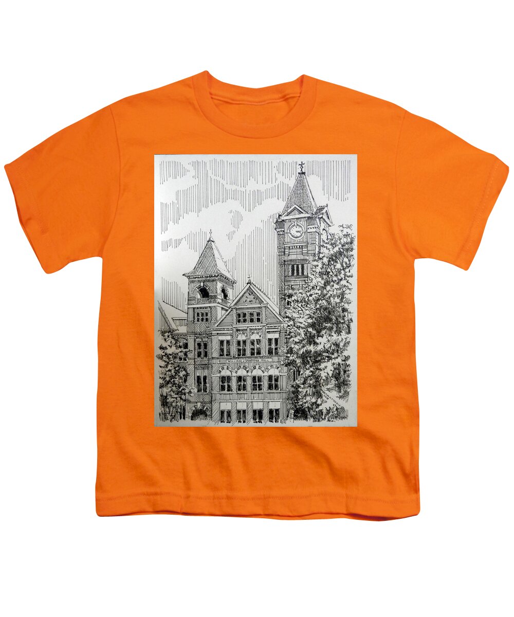 Auburn University Youth T-Shirt featuring the drawing Tisdale by Martha Tisdale