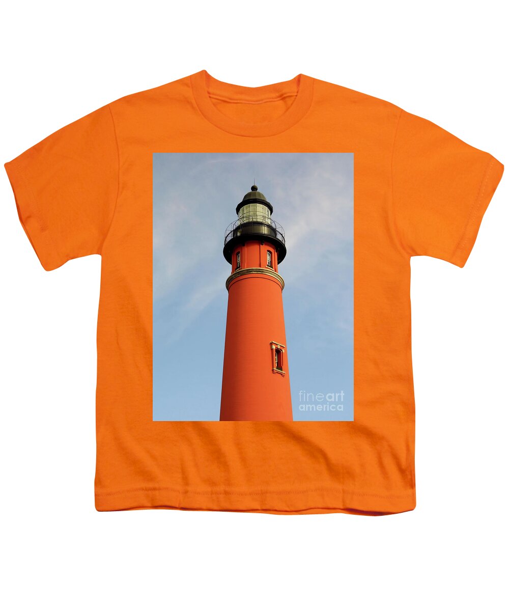 Ponce Inlet Youth T-Shirt featuring the photograph Top Of The Ponce Inlet Lighthouse by D Hackett