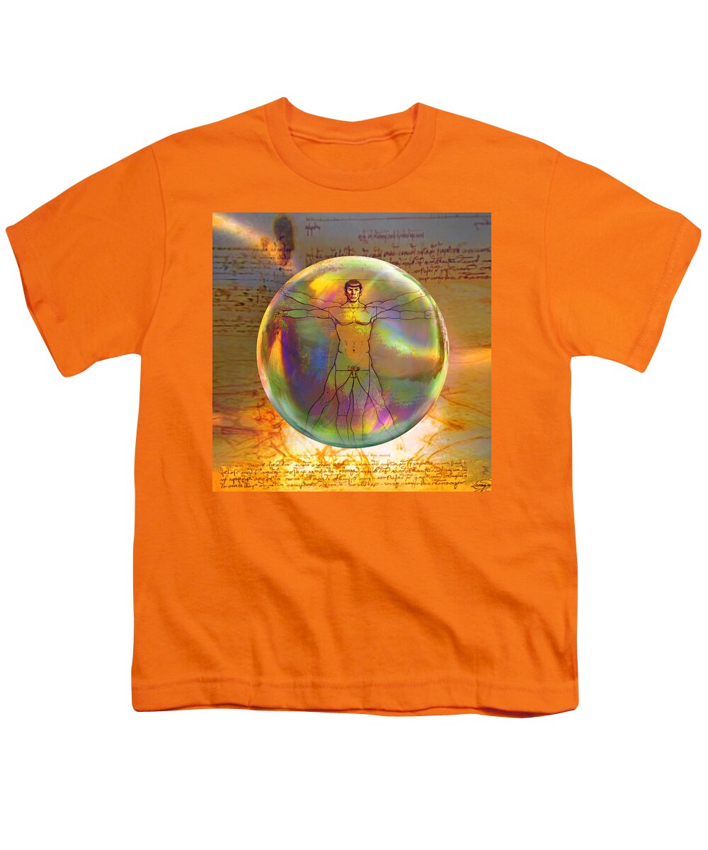 Vitruvian Man Youth T-Shirt featuring the digital art Vitruvian Vulcan by Robin Moline