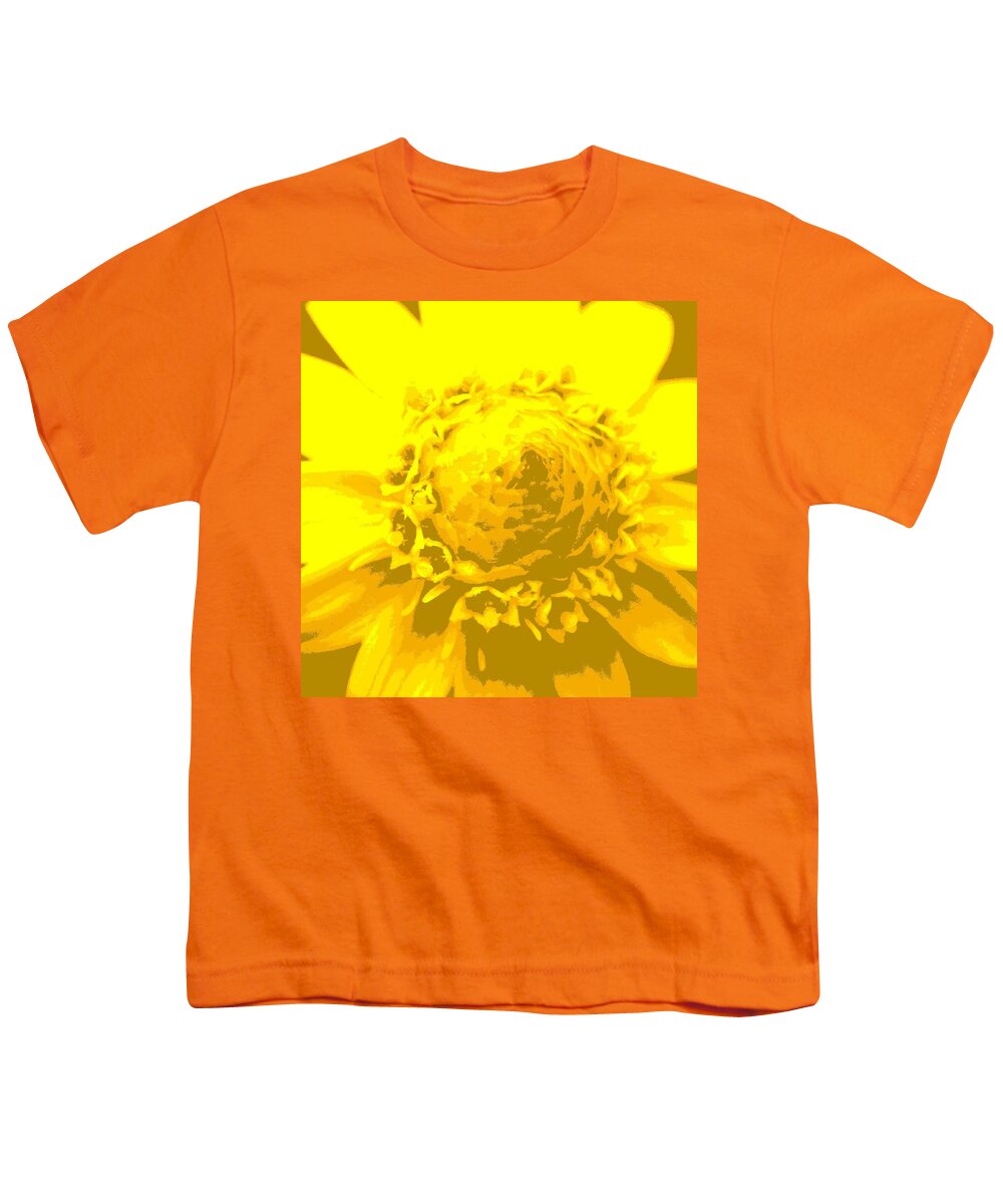 Flower Youth T-Shirt featuring the digital art Yellow flower1 by Kumiko Izumi