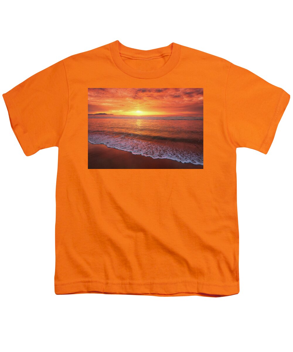 Beach Youth T-Shirt featuring the photograph Calm and relaxing seascape by Mikel Martinez de Osaba