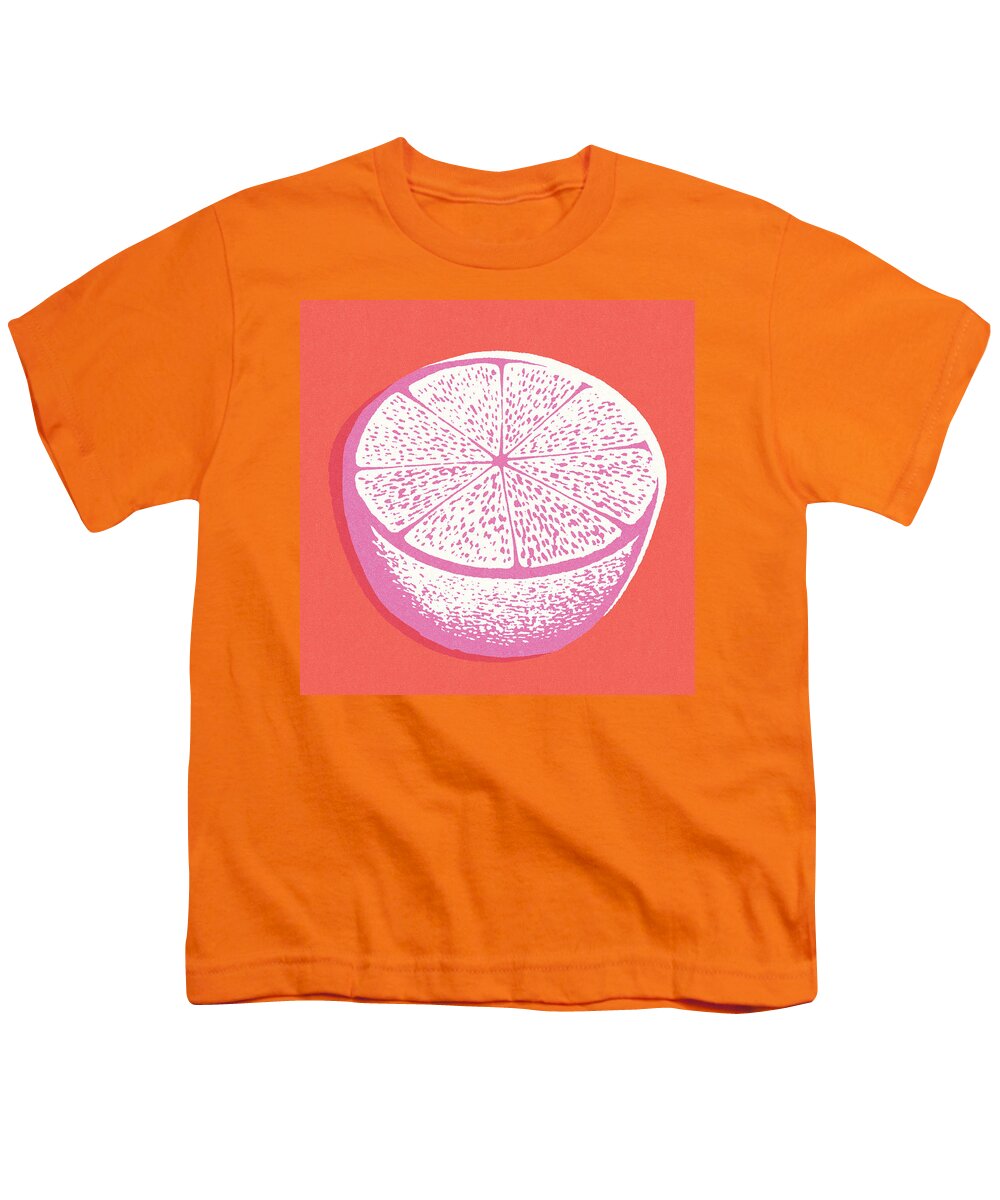 Campy Youth T-Shirt featuring the drawing Citrus Cross Section by CSA Images