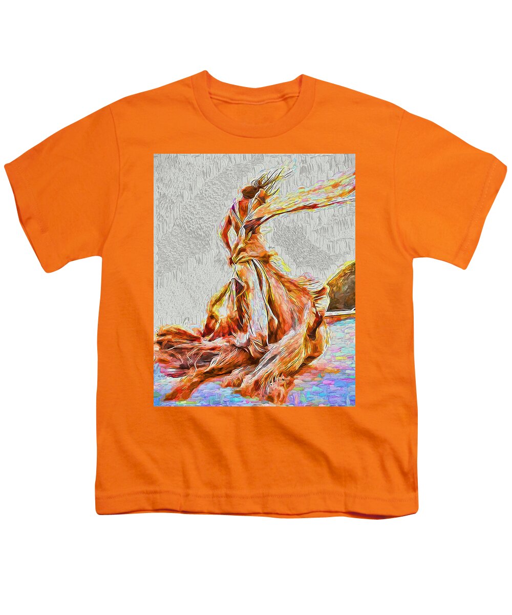 Paint Youth T-Shirt featuring the painting Densing girl by Nenad Vasic