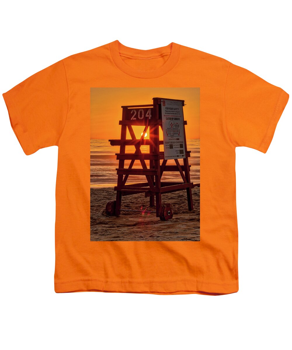 Sunset Youth T-Shirt featuring the photograph Early Rise Lifegaurd by Dillon Kalkhurst