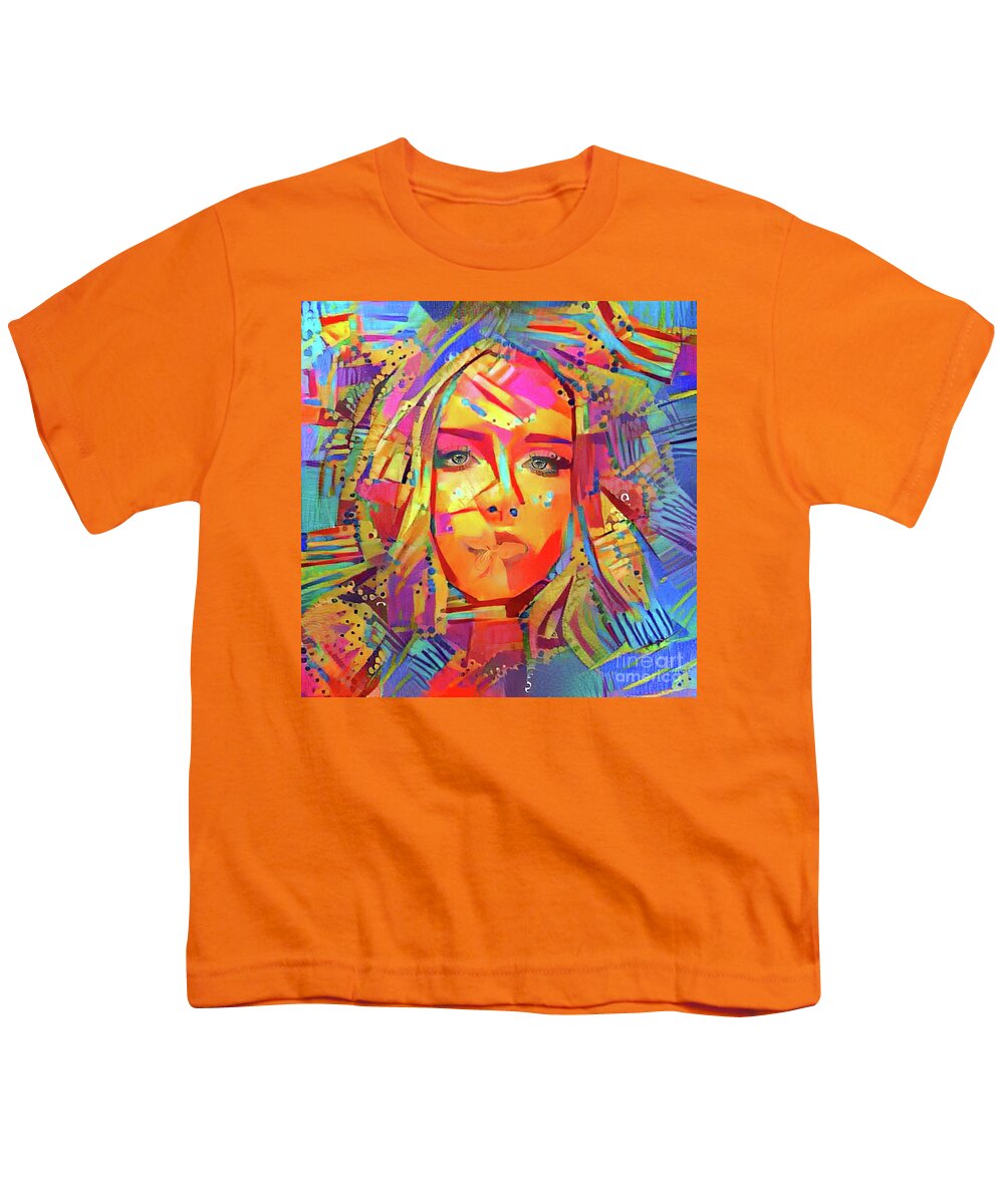  Youth T-Shirt featuring the photograph Girl With a Flower in Her Mouth by Jack Torcello