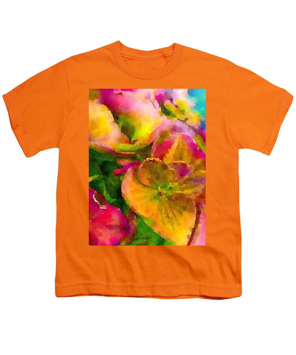 Painted Photo Youth T-Shirt featuring the mixed media Happy Hydrangeas by Bonnie Bruno