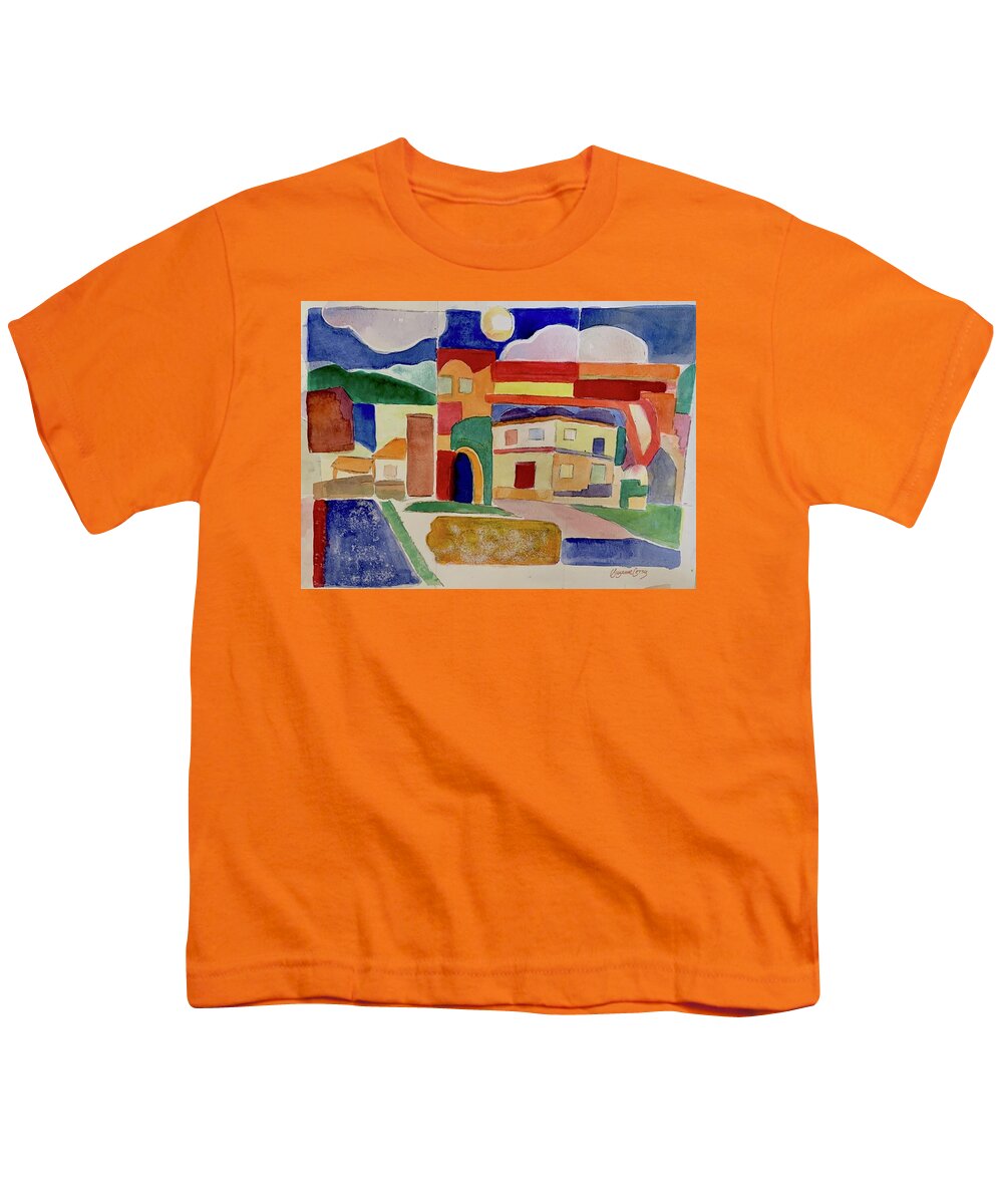Ecuador Youth T-Shirt featuring the painting Laguna De Sol Arch by Suzanne Giuriati Cerny