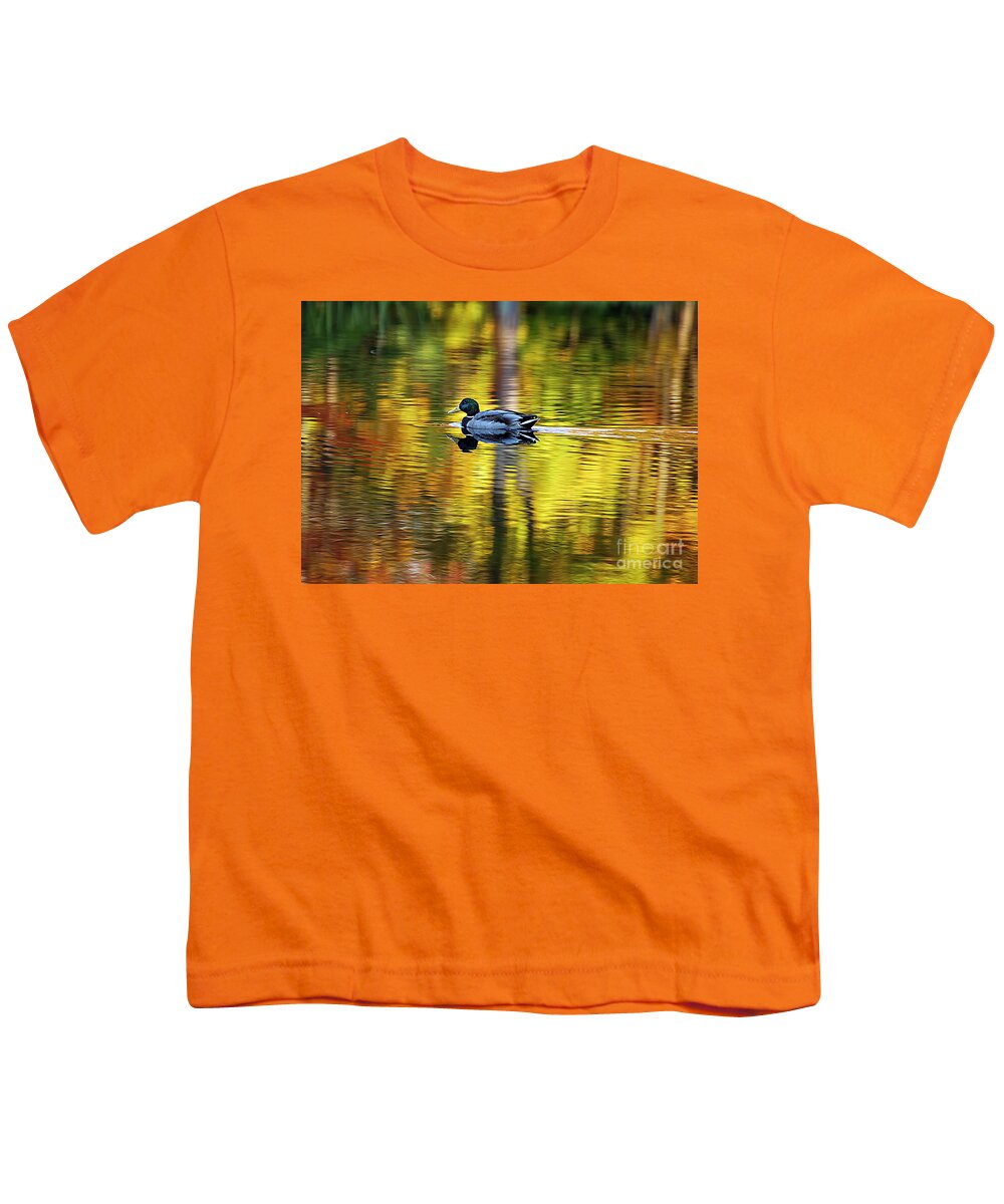 Mallard Youth T-Shirt featuring the photograph Mallard in Maine by Cordia Murphy