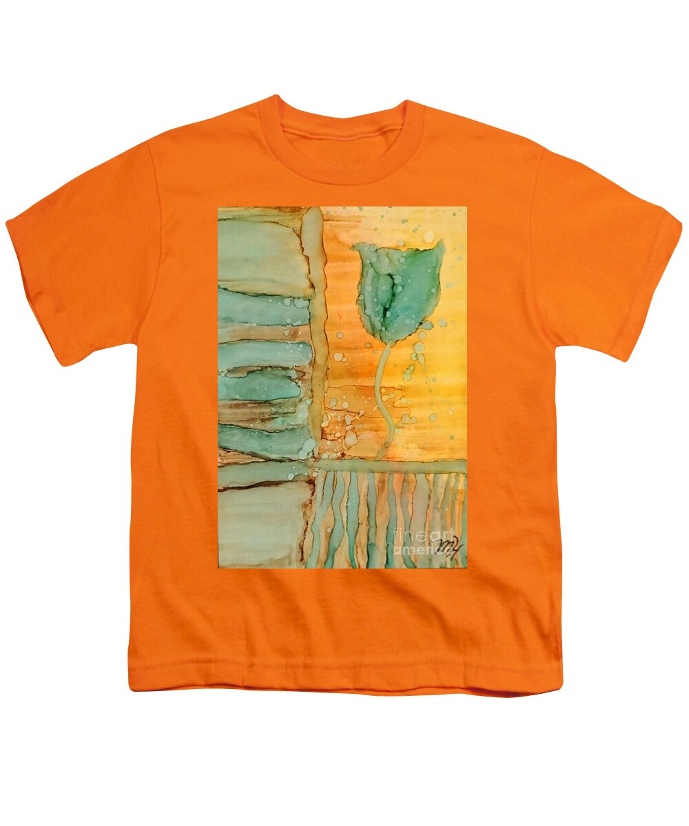 Painting Youth T-Shirt featuring the painting My Tulip by Marsha Heiken