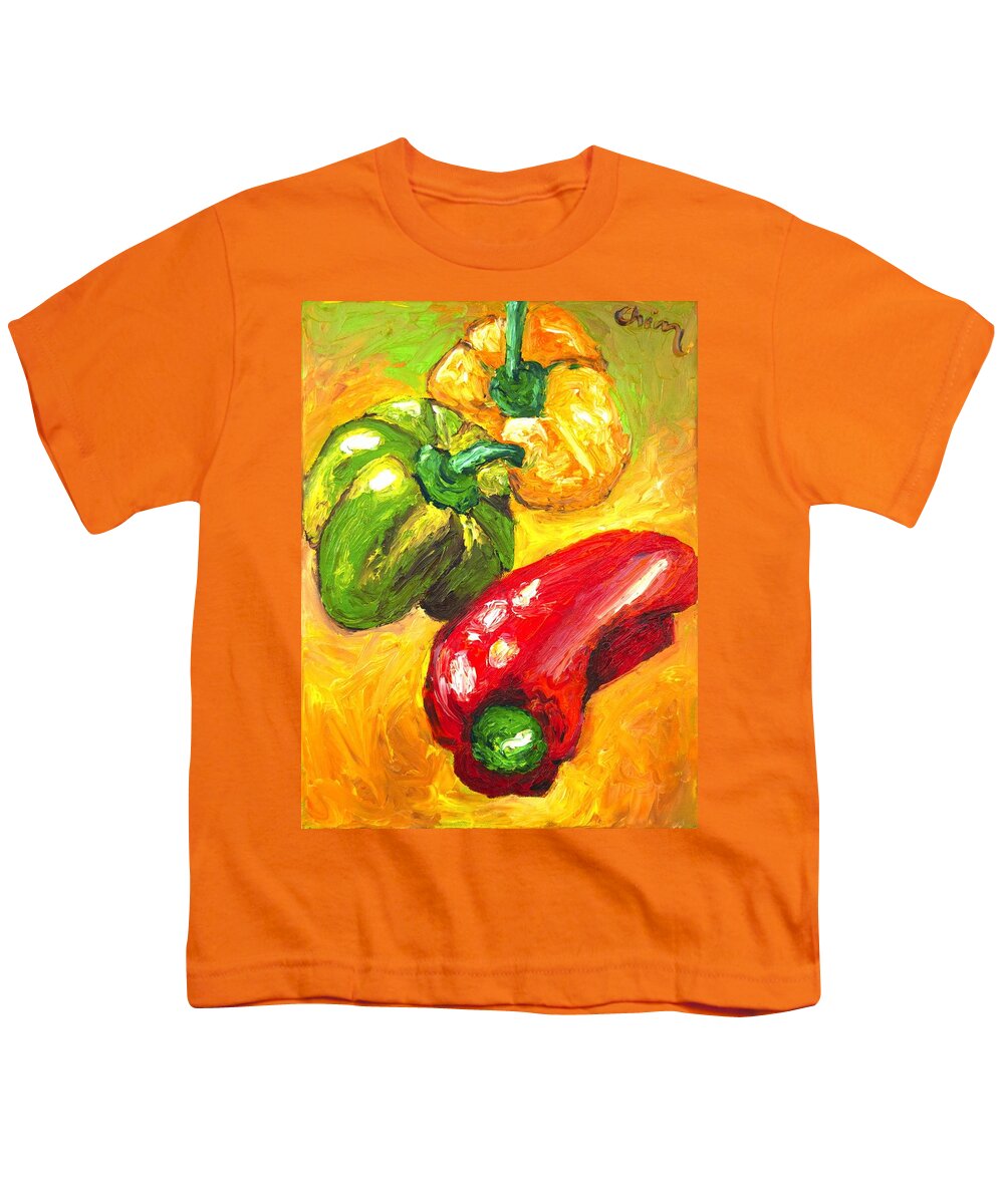 Food Youth T-Shirt featuring the painting Peperoni by Chiara Magni