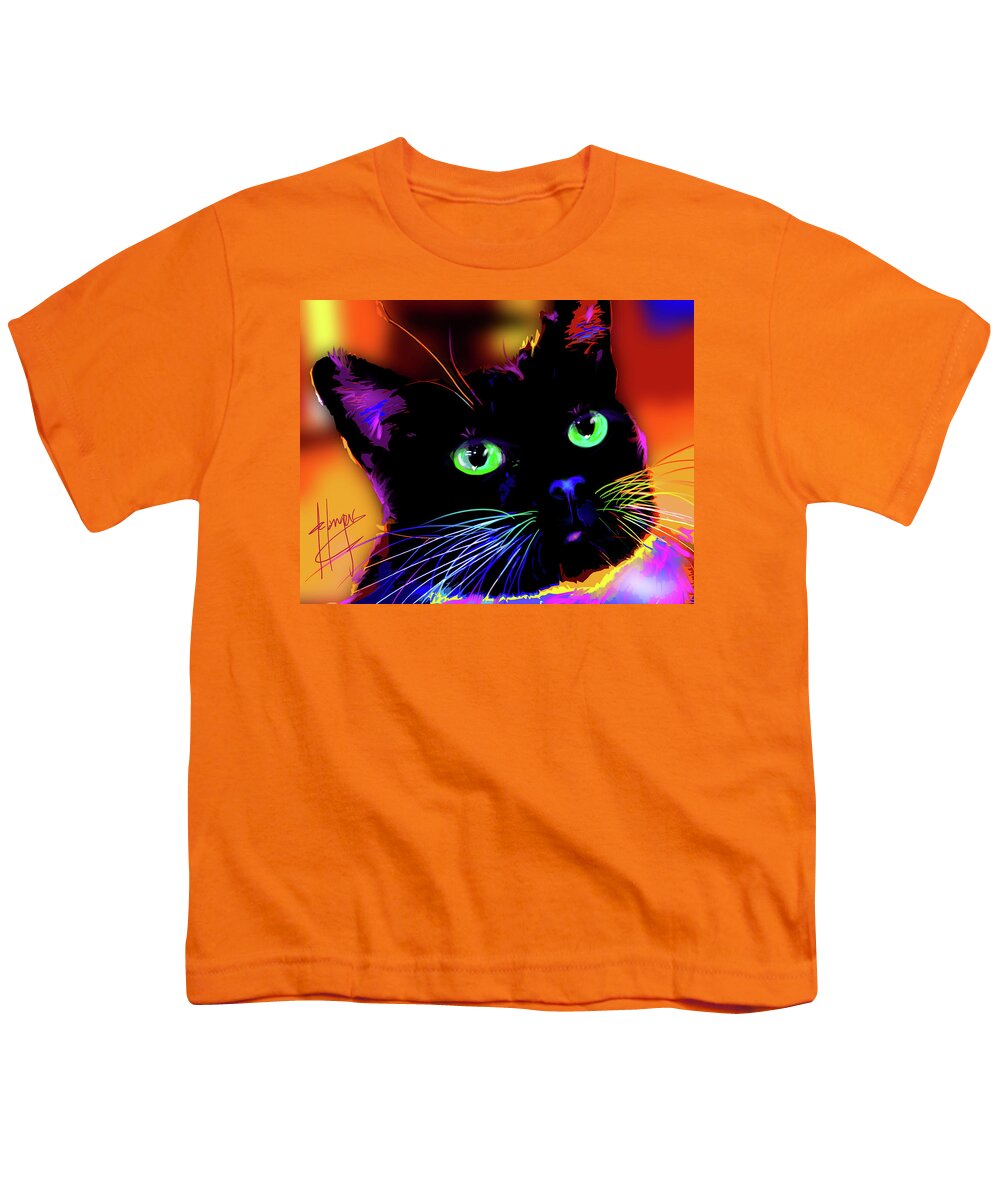 Jerry Youth T-Shirt featuring the painting pOpCat Jerry by DC Langer