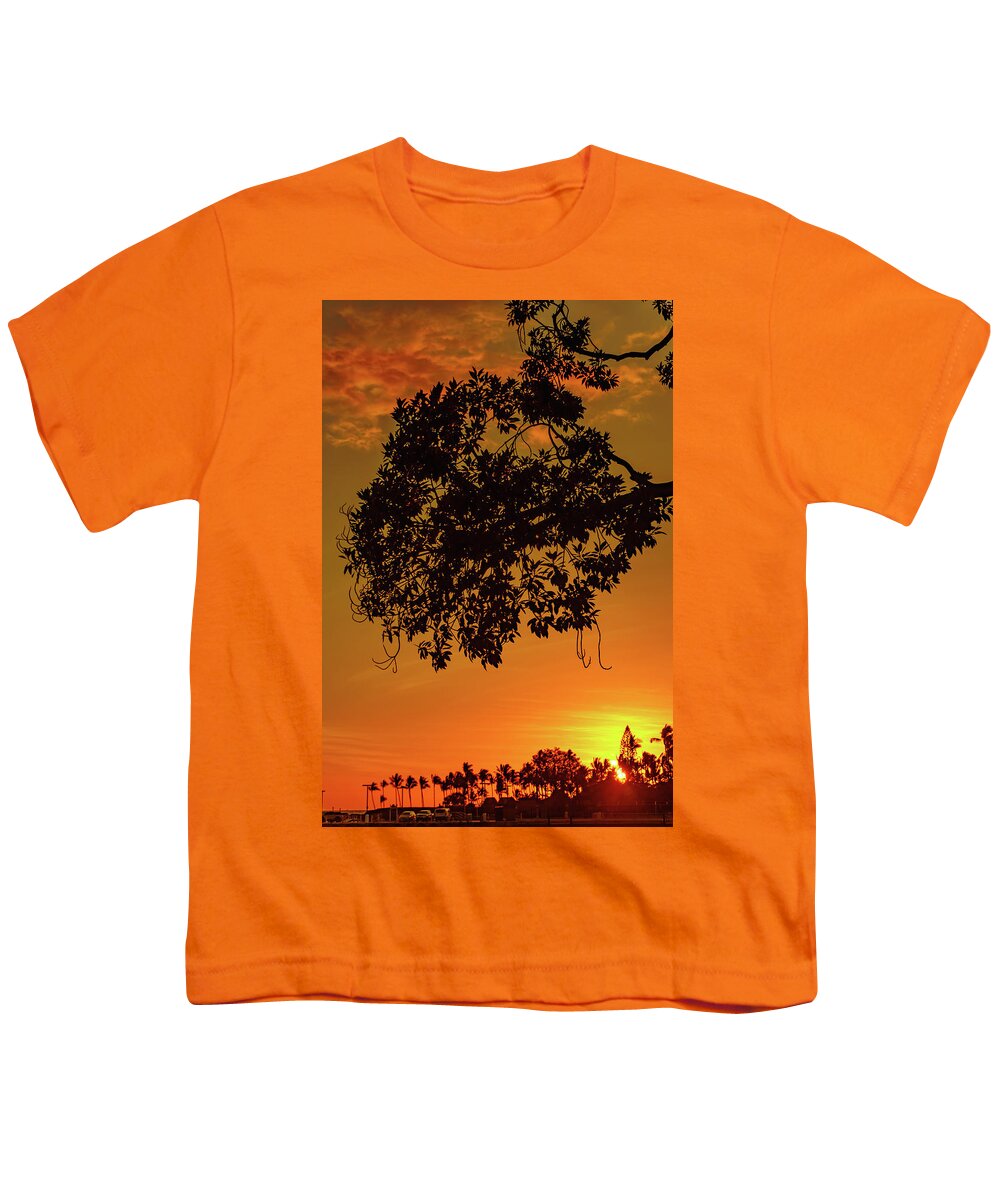 Hawaii Youth T-Shirt featuring the photograph Sunset by the Pier by John Bauer