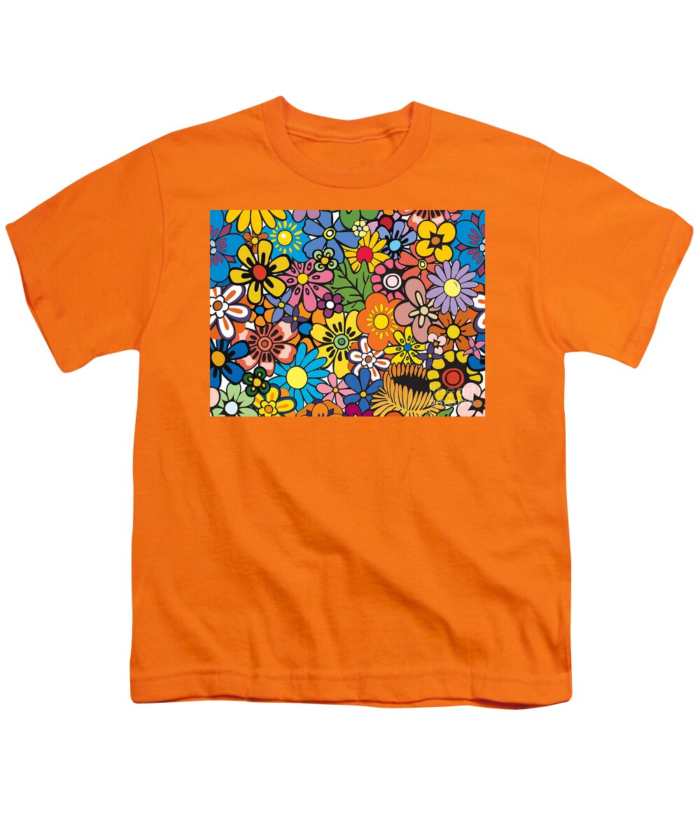 Flower Youth T-Shirt featuring the photograph Flower power rock poster by Action