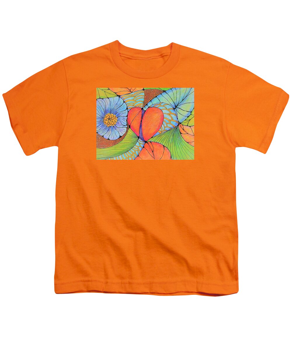 Heart Youth T-Shirt featuring the drawing My Heart is Yours 2 by Angela Davies