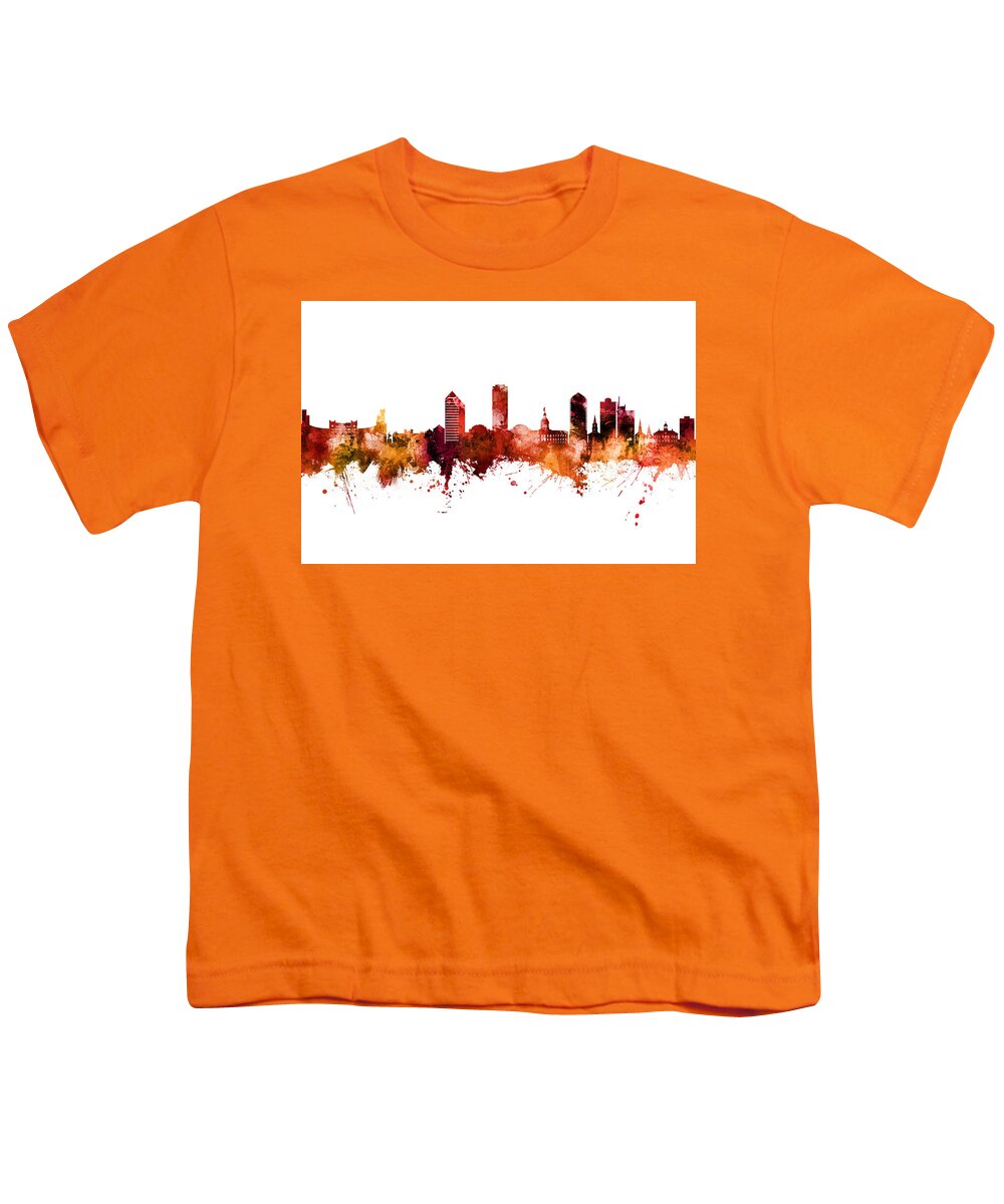 Tallahassee Youth T-Shirt featuring the digital art Tallahassee Florida Skyline #15 by Michael Tompsett