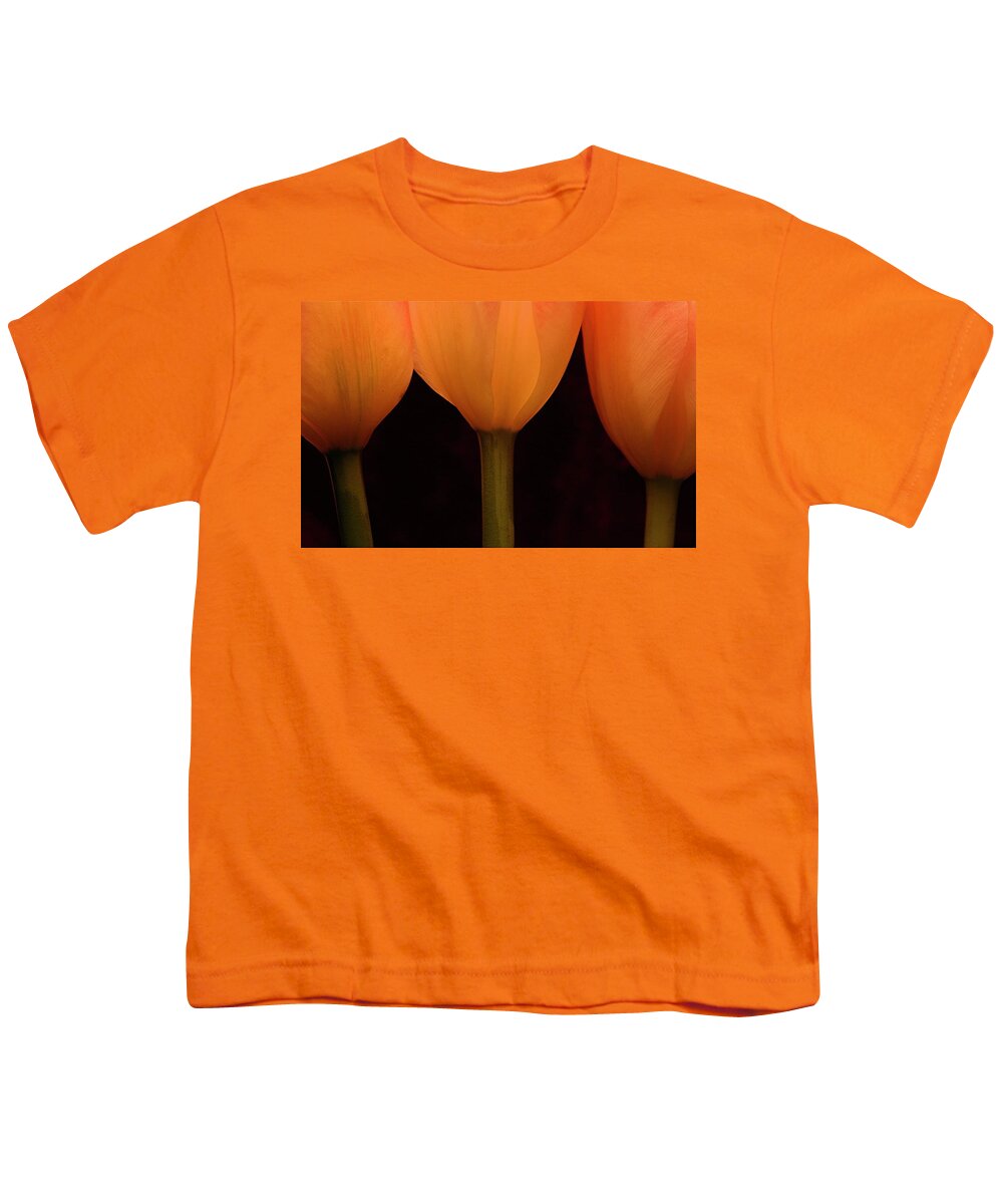 Macro Youth T-Shirt featuring the photograph 3 Tulips by Julie Powell