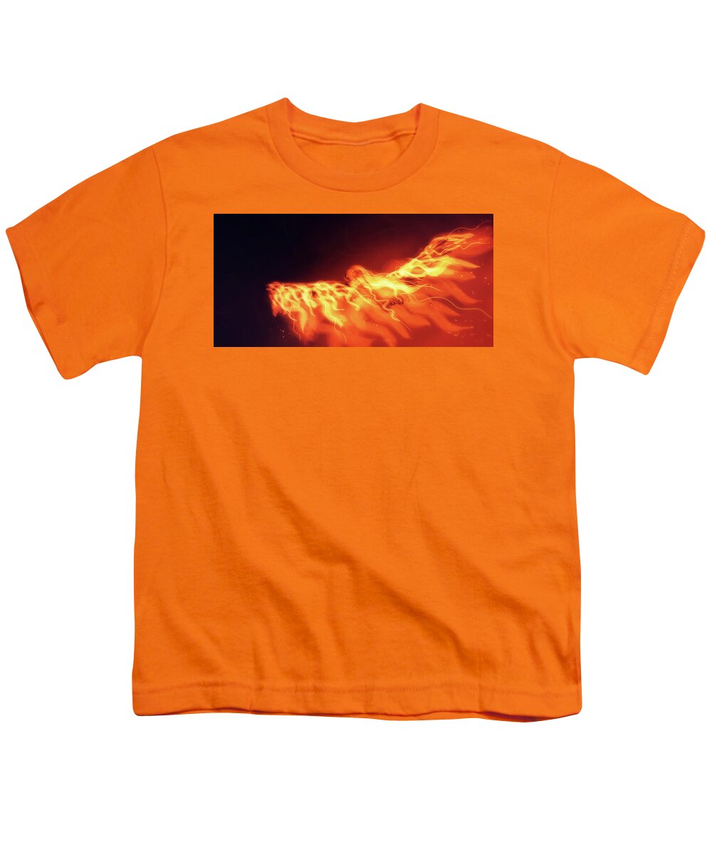 Eagles Youth T-Shirt featuring the digital art Art - Eagle of Fire by Matthias Zegveld