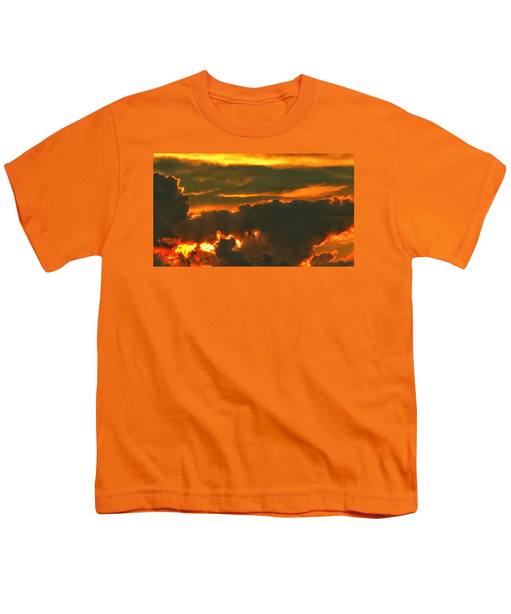Sunsets Brillant Sunsets Chromatic Sunsets Summer Skys Summer Sunsets Youth T-Shirt featuring the photograph August Fire Sky 2020 by Ruben Carrillo
