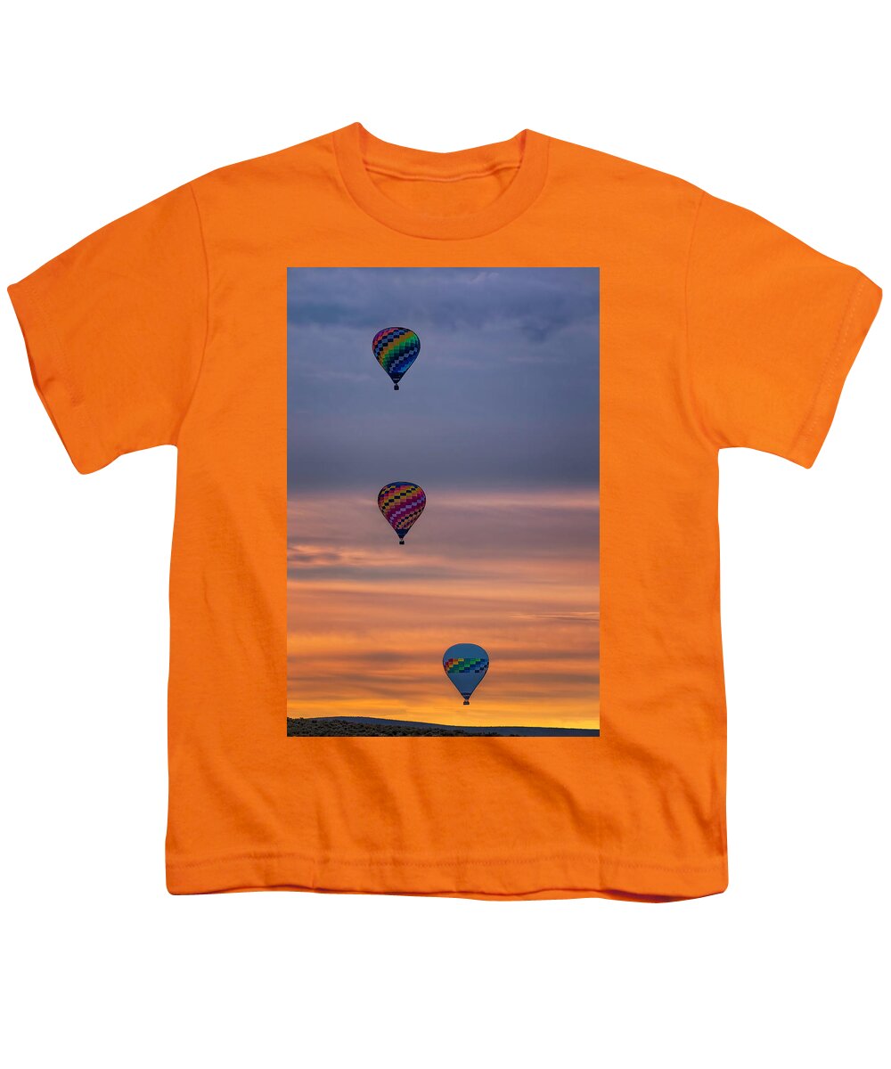 Park City Youth T-Shirt featuring the photograph Balloons at Sunrise by Michael Ash