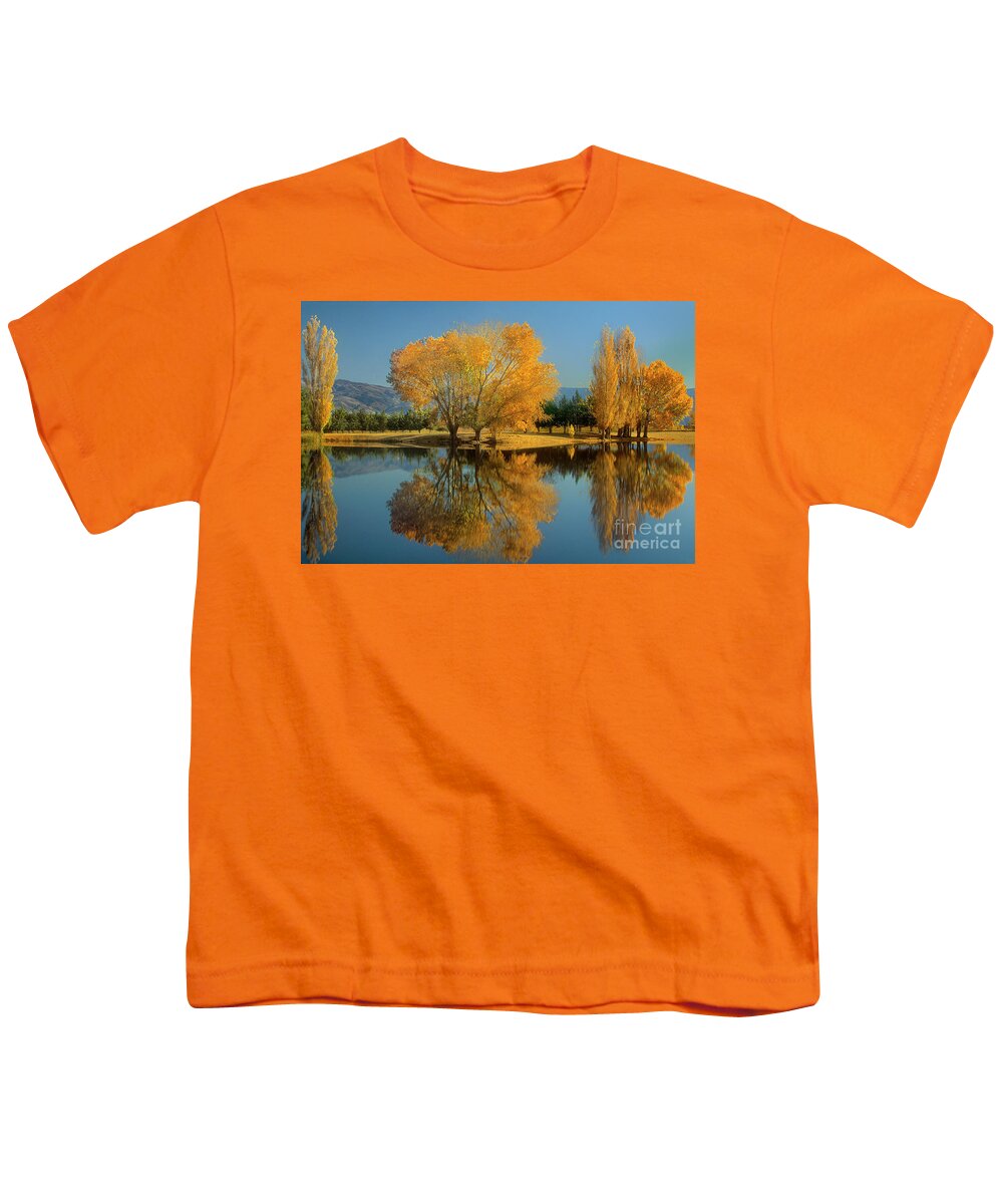 Dave Welling Youth T-Shirt featuring the photograph Fall Colored Trees Near Eastern Sierras California by Dave Welling