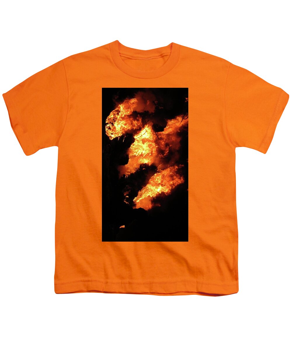Abstract Youth T-Shirt featuring the photograph Fire Morph by Azthet Photography