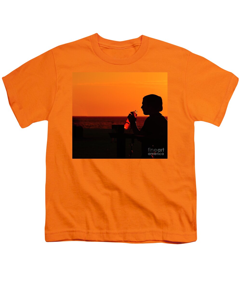 Sunset Youth T-Shirt featuring the digital art Florida Sunset by Alison Belsan Horton