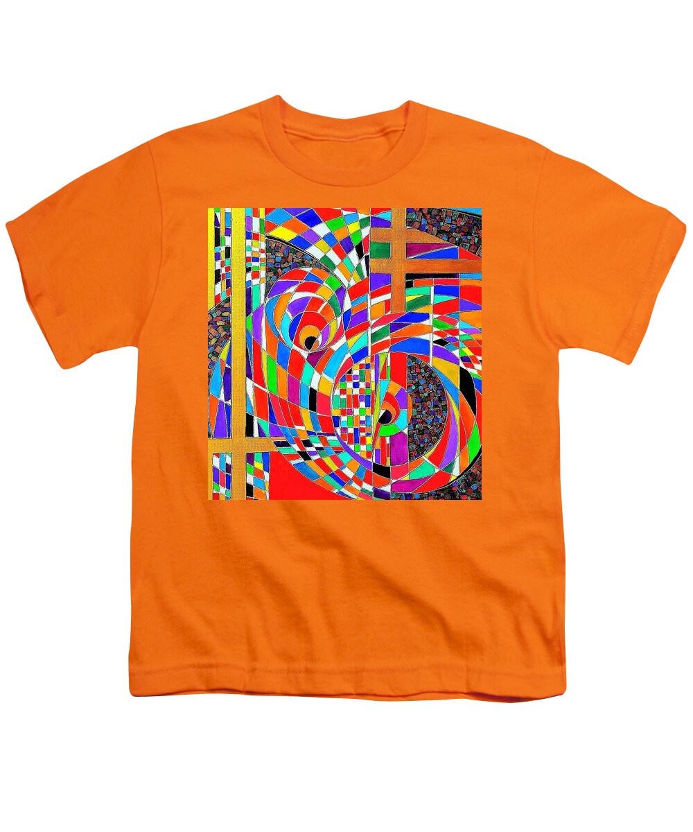 Contemporary Youth T-Shirt featuring the painting Kaleidoscope Of Life by Helen Kagan