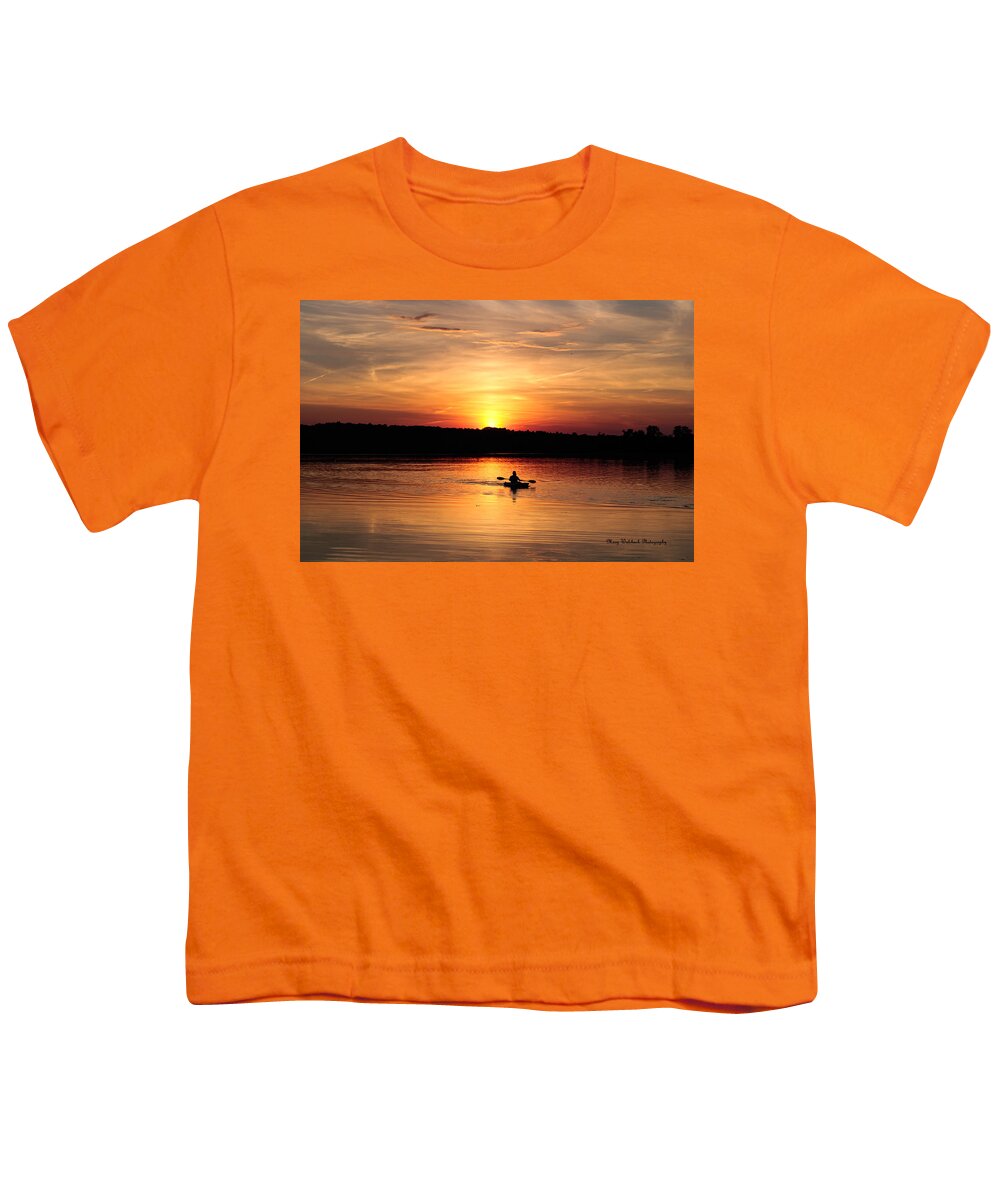 Landscape Youth T-Shirt featuring the photograph Kayak At Days End by Mary Walchuck