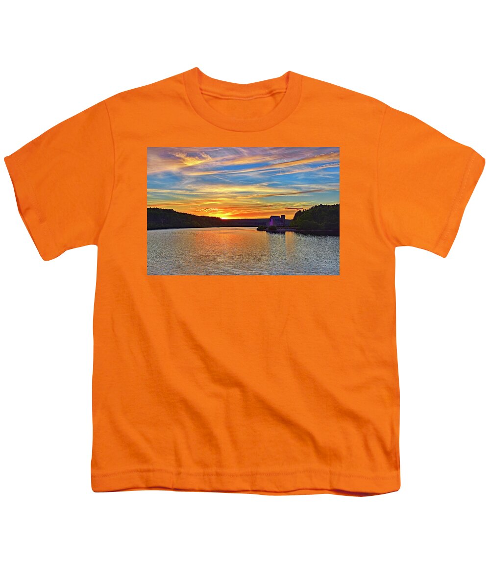 Old Youth T-Shirt featuring the photograph Old Stone Chruch Sunset by Monika Salvan
