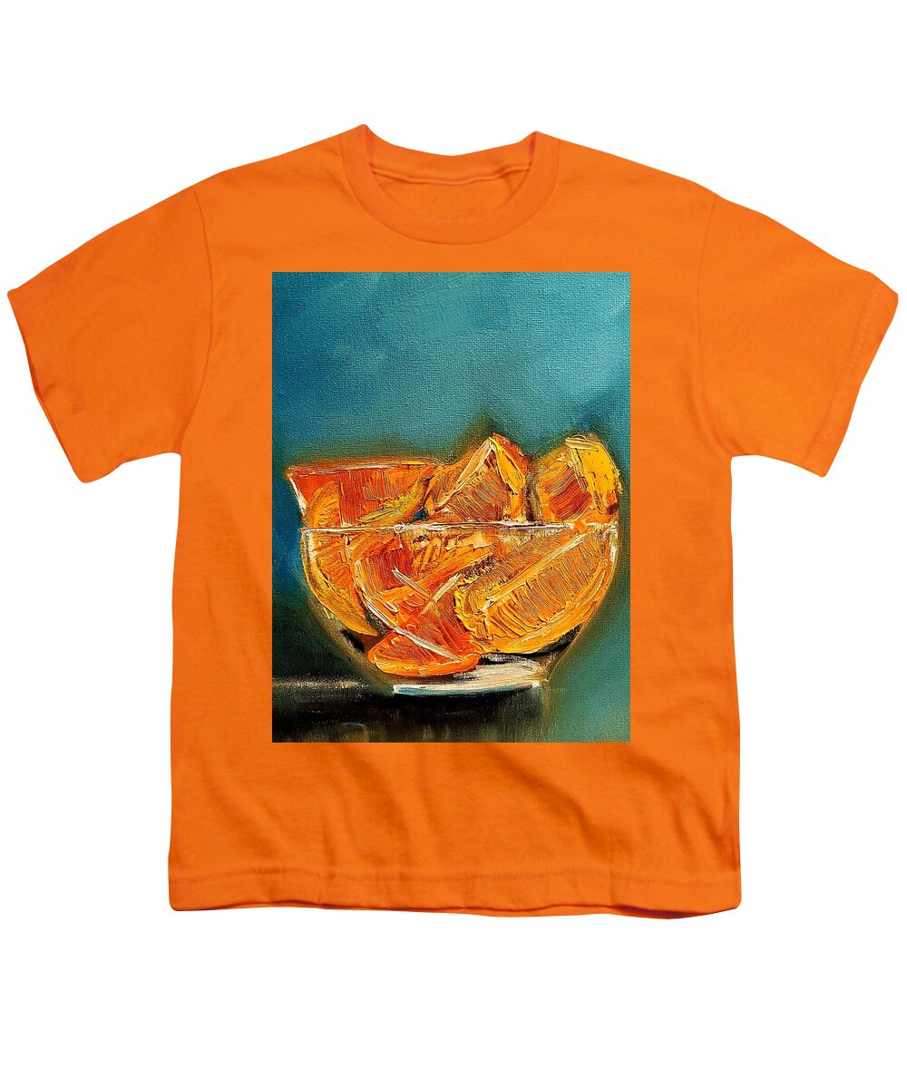 Oranges Youth T-Shirt featuring the painting Orange A Delish by Lisa Kaiser