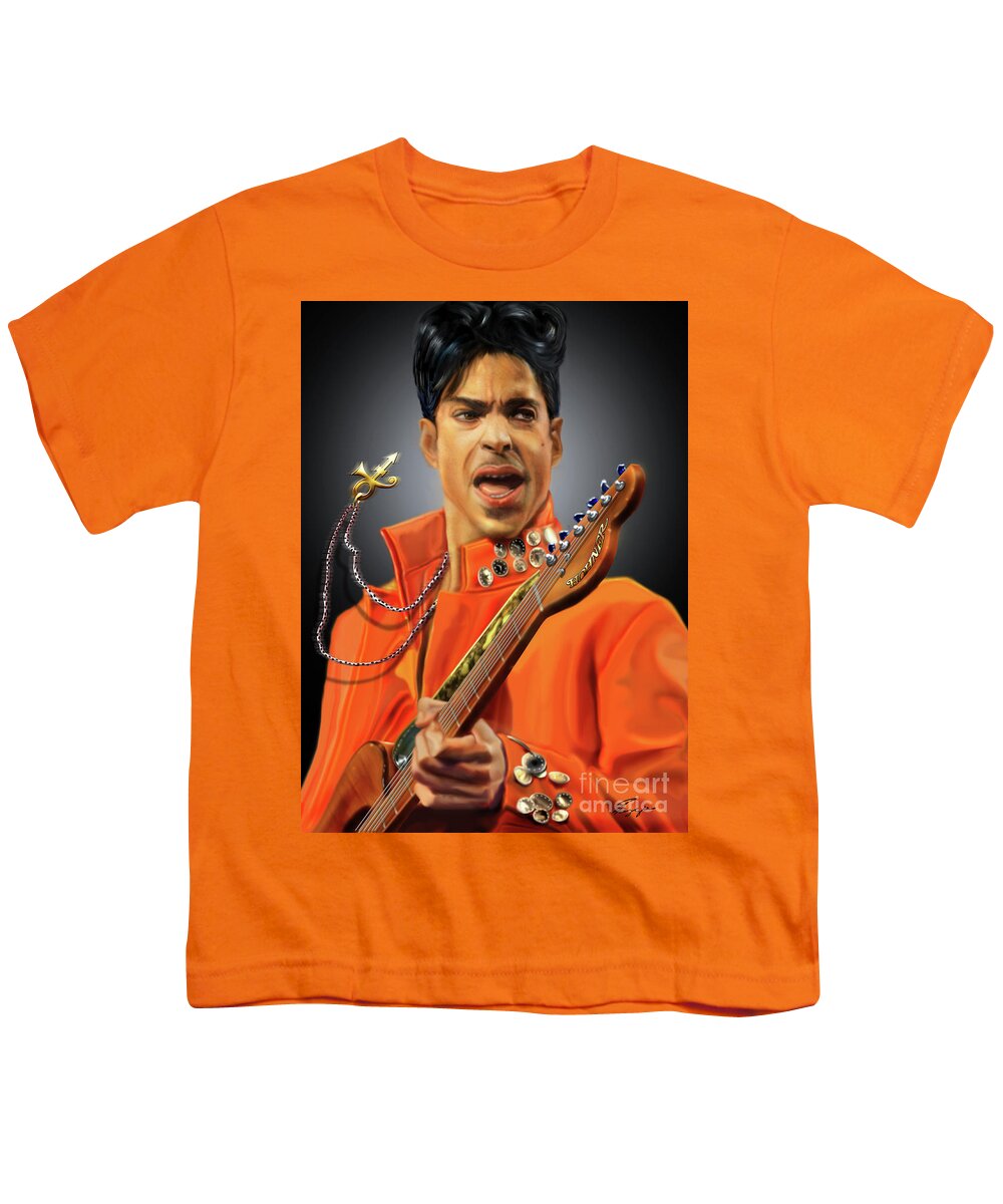 The Artist Youth T-Shirt featuring the painting Orange Is The New Purple by Reggie Duffie