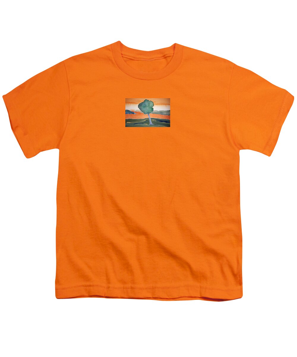 Watercolor Youth T-Shirt featuring the painting Otsego Lake by John Klobucher