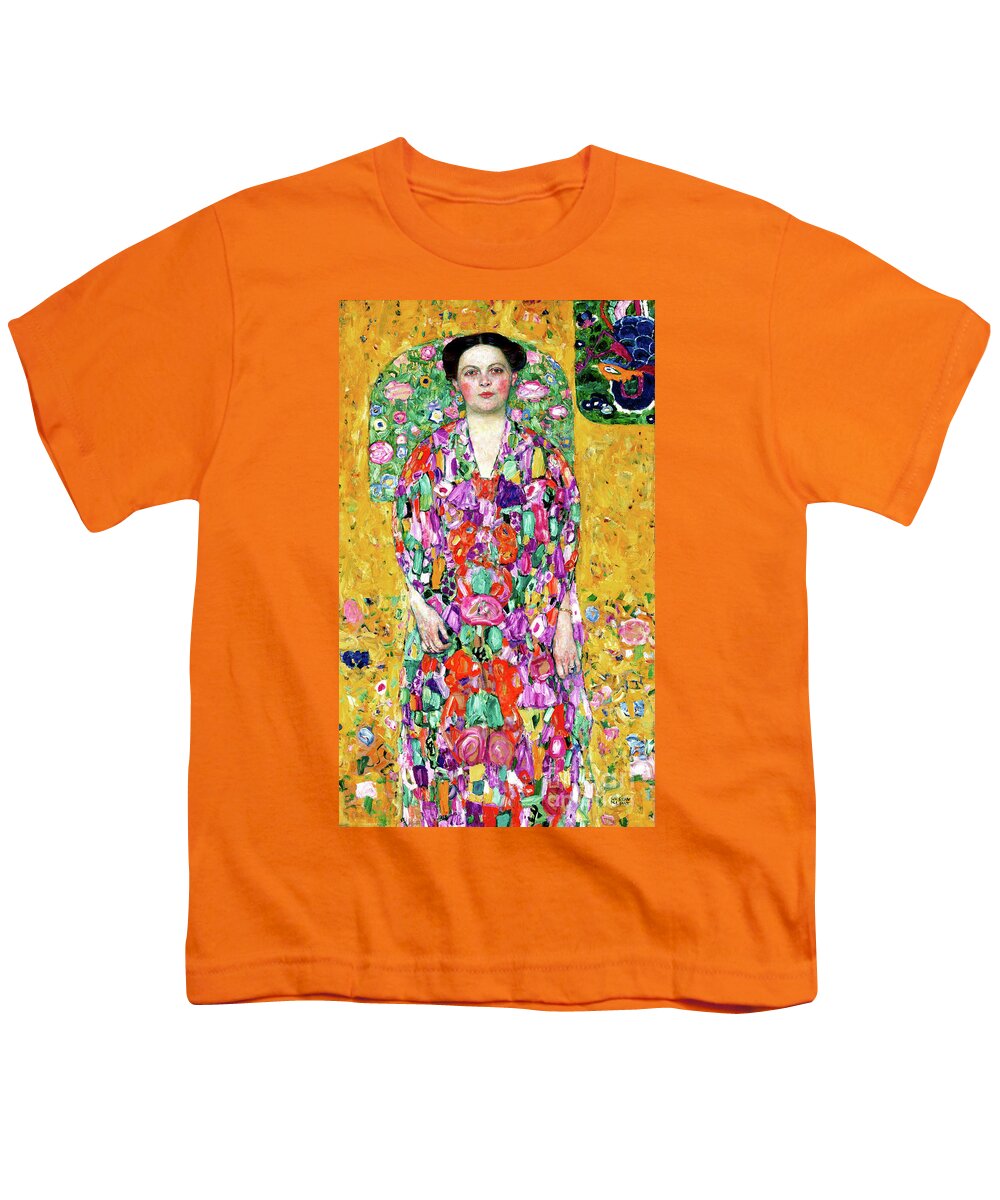 Wingsdomain Youth T-Shirt featuring the painting Remastered Art Portrait of Eugenia Primavesa by Gustav Klimt 20220402 by Gustav-Klimt