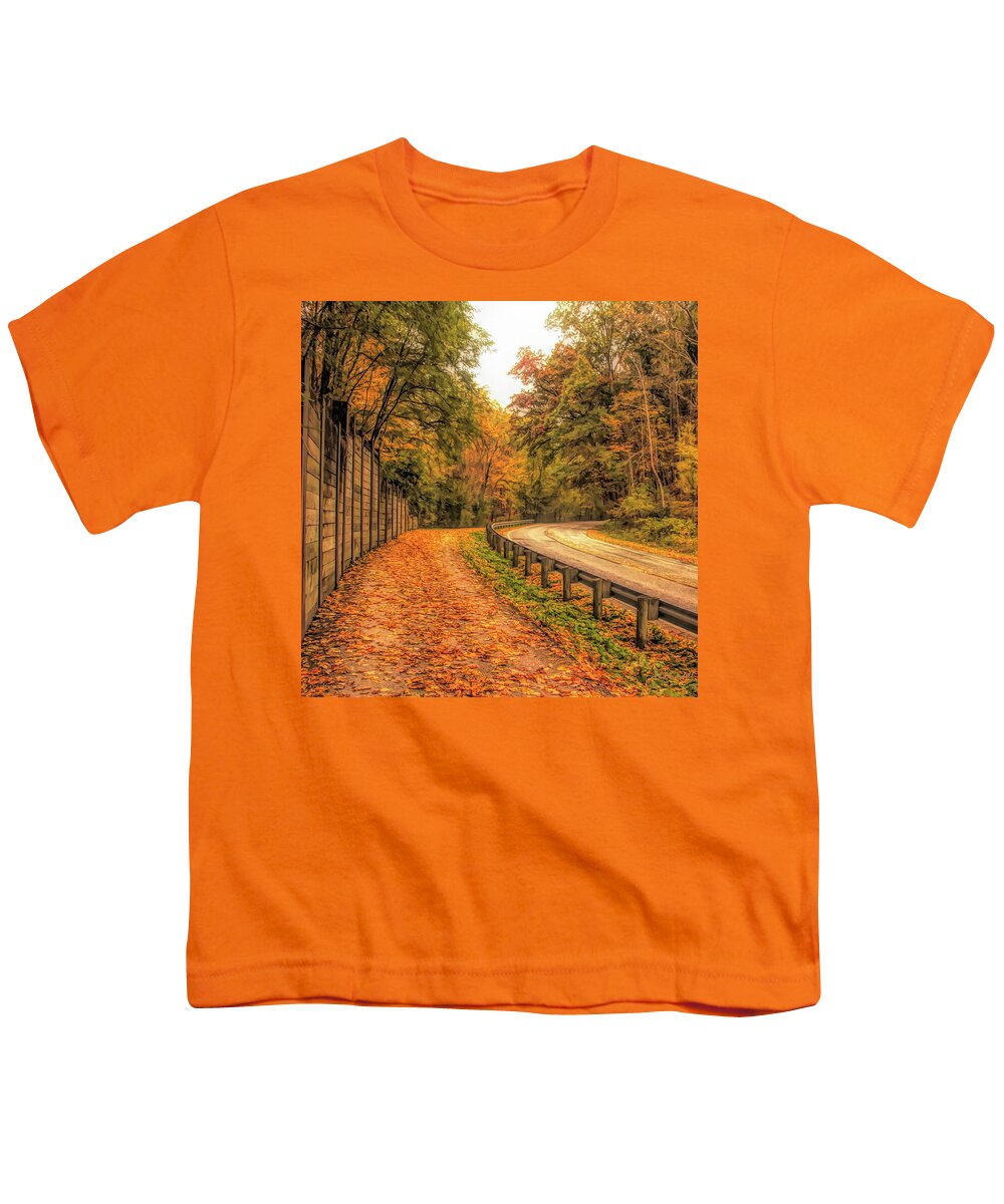 Walking Trail Youth T-Shirt featuring the digital art Sand Run Parkway - Home Stretch by Dennis Lundell