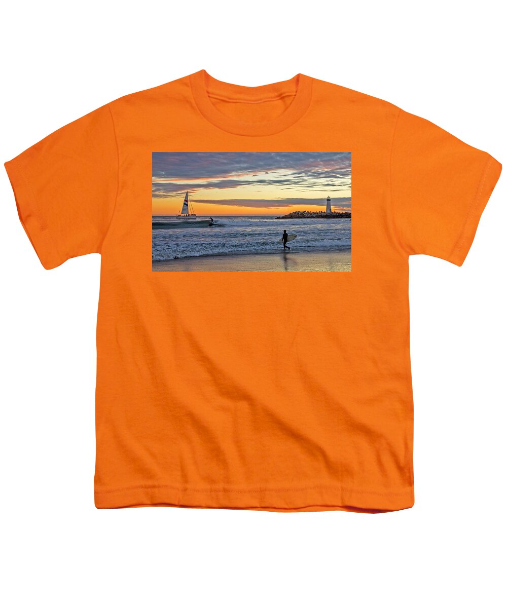 Walton Light House Youth T-Shirt featuring the photograph Twin Lakes Beach Sunset #1 by Carla Brennan