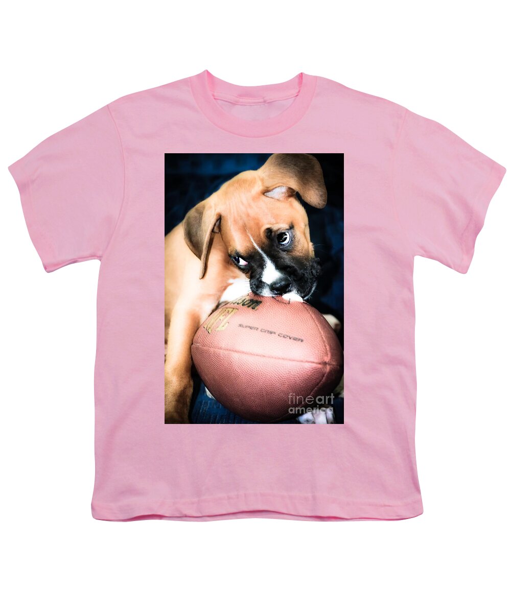 Boxer Puppy Youth T-Shirt featuring the photograph Boxer Puppy Cuteness by Peggy Franz