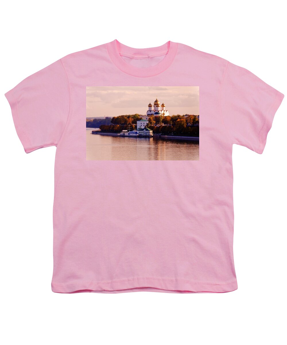 Russia Youth T-Shirt featuring the photograph Golden Hour. Yaroslavl. Russia by Jenny Rainbow